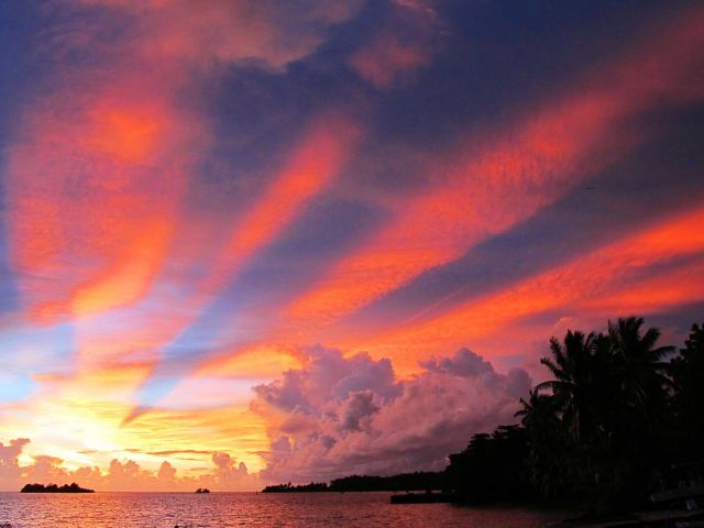 Sunset over lagoon. Credit: Kydd Pollock