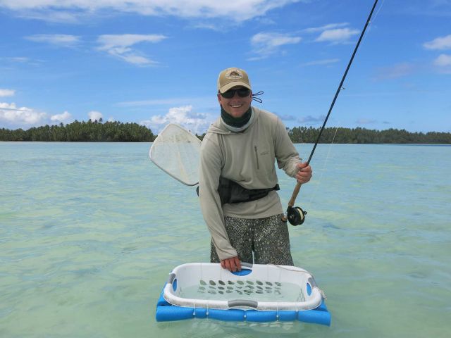 Researcher geared for scientific fishing. Credit: Jenn Caselle